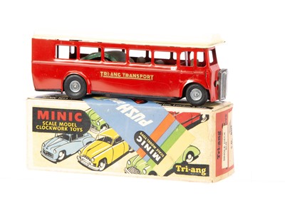 Lot 466 - A Tri-ang Minic Tinplate Push And Go Post-War 52M Single Decker Bus