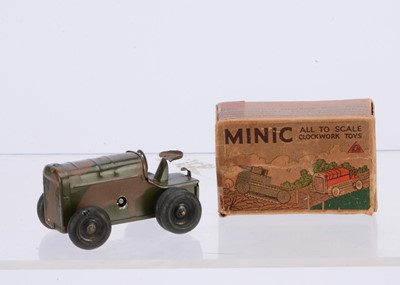 Lot 478 - A Tri-ang Minic Tinplate Clockwork Pre-War 11M CF Army Tractor