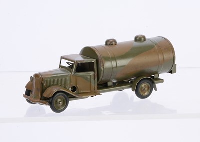 Lot 486 - A Tri-ang Minic Tinplate Clockwork Pre-War 15M CF Army Petrol Tanker