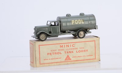 Lot 490 - A Tri-ang Minic Tinplate Clockwork Pre-War/Wartime 79M Pool Petrol Tanker