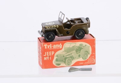 Lot 492 - A Tri-ang Minic Tinplate Clockwork Post-War No.1 Jeep