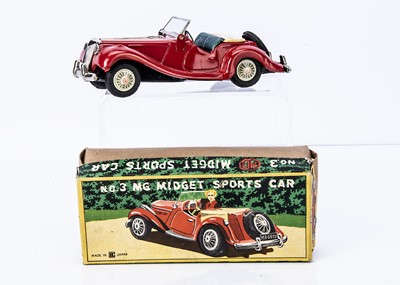 Lot 514 - A Bandai Tinplate Friction Drive MG Midget Sports Car No.3