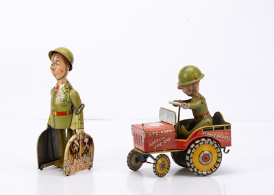 Lot 516 - Unique Art Mfg Co (USA) Tinplate Clockwork G.I.Joe Toys