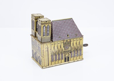 Lot 520 - A Leonhard Müller Tinplate Notre Dame Cathedral Toy Organ