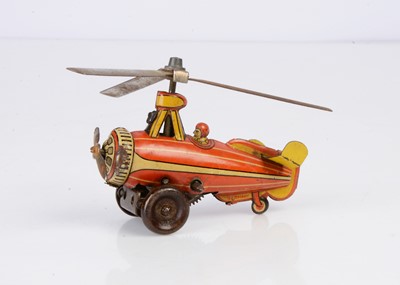 Lot 531 - An Einfalt clockwork tinplate Autogyro Helicopter