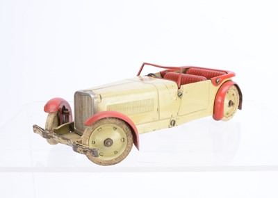 Lot 532 - Meccano cream and red  4-seated open top clockwork Constructor Car