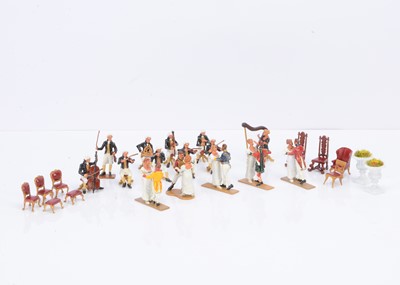 Lot 575 - Regency Period 10pce Chamber Orchestra with dancing couples (5 vignettes)