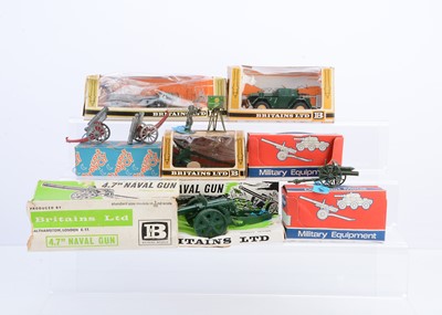 Lot 579 - Britains and Crescent boxed guns comprising Britains 9732 German PAK 38 Field Gun