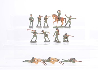 Lot 593 - Elastolin post WW2 composition figures of the Swiss Army including mounted officer