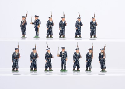 Lot 597 - Wend al of Blandford aluminium British sailors marching at slope (11) with officers (2)