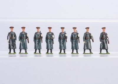 Lot 602 - Britains loose post WW2 set 2027 Red Army Guards Infantry, Greatcoats, marching with slung rifles