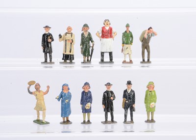 Lot 612 - John Hill farm and wedding civilian lead figures with a Britains 1920's Flapper comprising Hill vicar