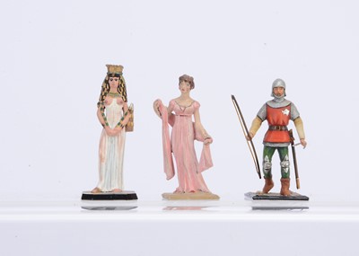 Lot 622 - Eclectic selection of unusual connoisseur figures comprising Lasset for Greenwood & Ball Medieval Archer in the livery of Ralph Lord Basset