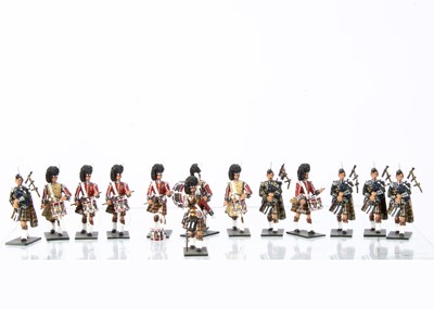 Lot 664 - White metal - possibly Frontline Figures - marching Scottish guards band