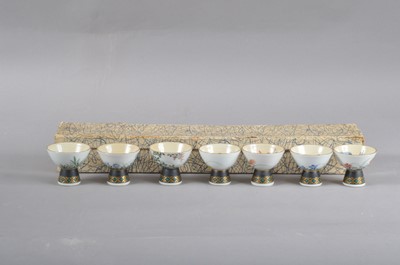 Lot 143 - Seven 20th century Japanese sake cups