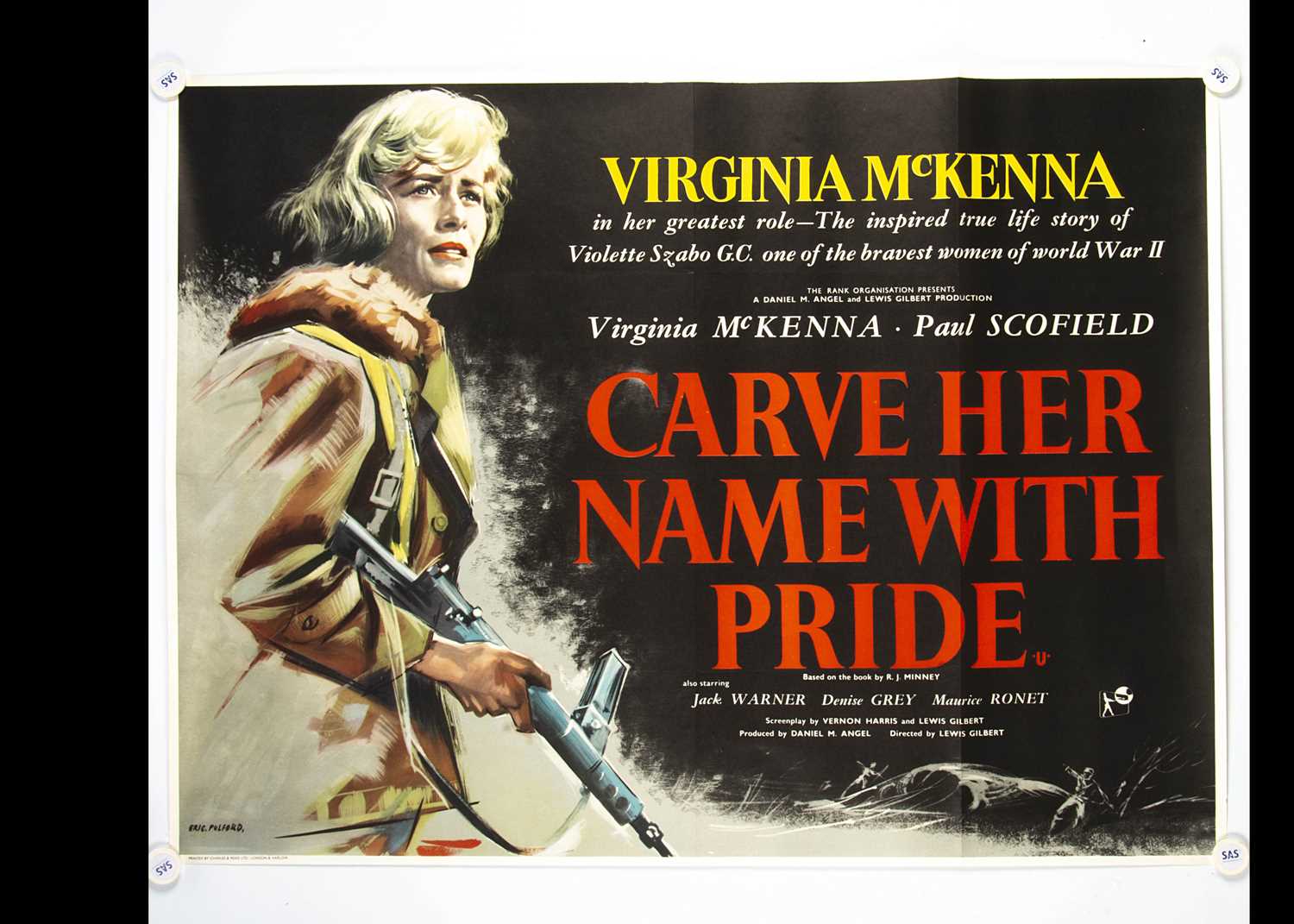 Lot 45 - Carve Her Name With Pride (1958) Quad Poster