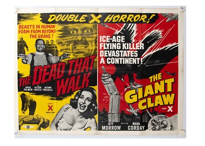 Lot 629 - The Dead That Walk / The Giant Claw Quad Poster