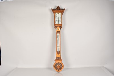 Lot 244 - A vintage Stick Barometer by Milsom