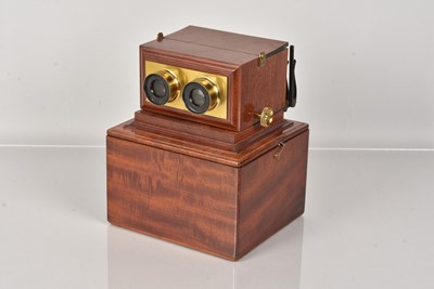 Lot 285 - A Victorian mahogany and brass Achromatic Stereoscope