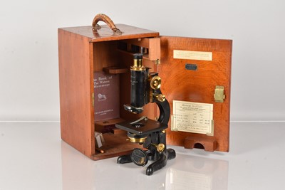 Lot 287 - An Antique Brass Monocular Microscope