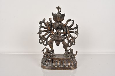 Lot 314 - A cast metal figure of the Hindu Goddess Chamuda