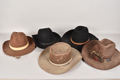 Lot 354 - Three hard felt Cowboy Hats