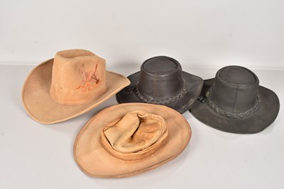 Lot 355 - Two leather Cowboy hats by The Australian Bush Hat Co