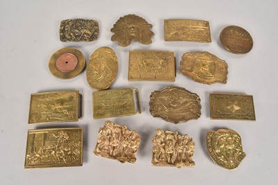 Lot 364 - A collection of brass Western Belt Buckles