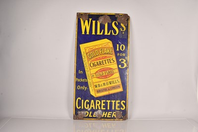 Lot 367 - Wills Gold Flake Enamel Advertising sign