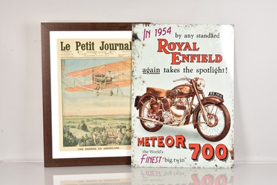 Lot 557 - A reproduction sign for the Royal Enfield Meteor 700 Motorcycle