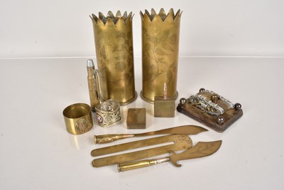 Lot 608 - A selection of trench art