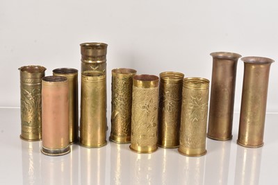 Lot 617 - A good collection of WWI period Trench Art Shells