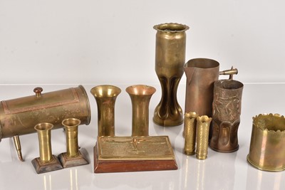 Lot 618 - A selection of trench art items