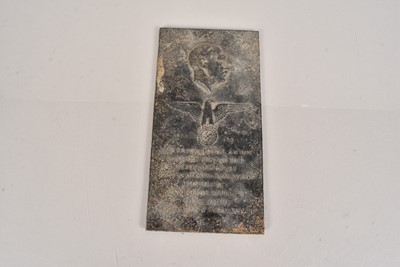 Lot 646 - A German Adolf Hitler Plaque