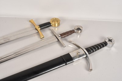 Lot 876 - Three Replica Medieval style Broad Swords