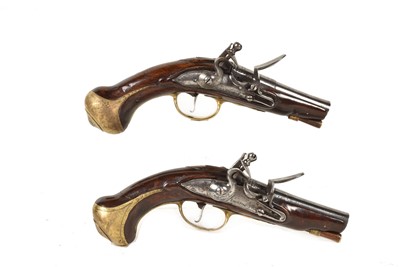 Lot 917 - A pair of John Hosey Flintlock pistols