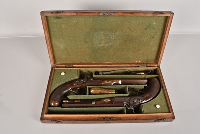 Lot 923 - A pair of 19th Century Lacy & Co of London Percussion Cap Duelling Pistols