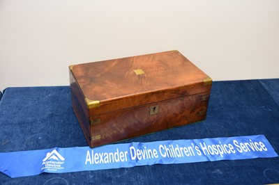 Lot 13 - A Victorian mahogany and brass writing slope box