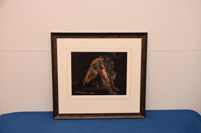 Lot 33 - A modern study of a nude, charcoal on paper, signed, in frame, 51cm by 55cm