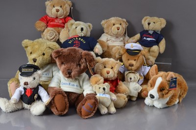 Lot 100 - A collection of 'Cruise liner and Airline plush teddy bears'