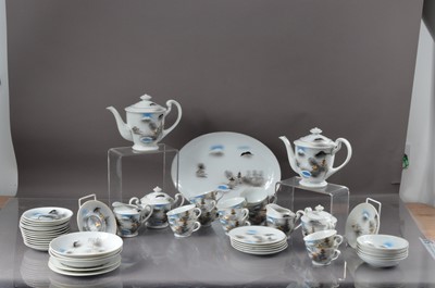 Lot 128 - An extensive Japanese eggshell tea service