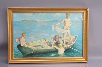 Lot 152 - 20th Century English School after Henry Scott Tuke "Summer in Cornwall"