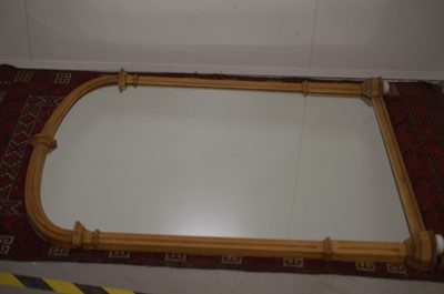 Lot 179 - A large Victorian over mantel pitch pine architectural mirror