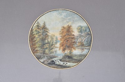 Lot 199 - A tondo (round) European School watercolour dated 1804