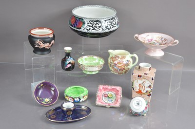 Lot 218 - An interesting collection of twelve Maling pottery and 'CETEM Ware' Art Deco period items