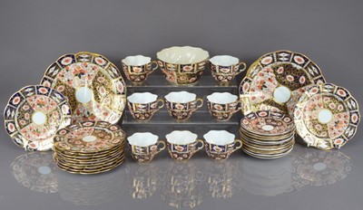 Lot 248 - A late Victorian and later part Crown Derby Imari style porcelain tea set