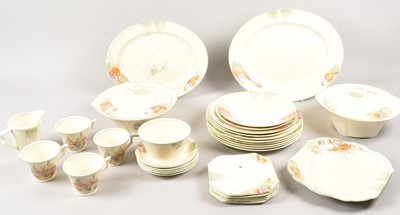 Lot 252 - A quantity of Art Deco Midwinter Porcelon Burslem pottery Springtime pattern dinner service items