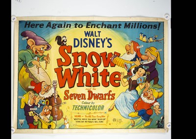 Lot 232 - Snow White and the Seven Dwarfs (r-1944 ) Quad Poster