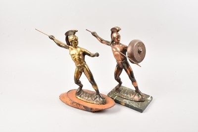 Lot 271 - Two mid 20th century metal figures of Roman warriors