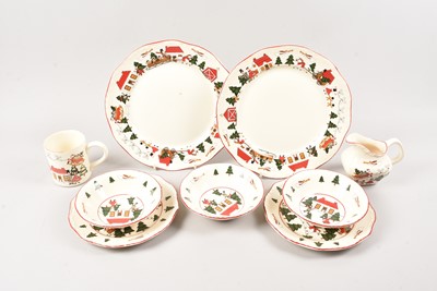 Lot 280 - A small group of Mason's Ironstone Christmas Village pattern table ware items